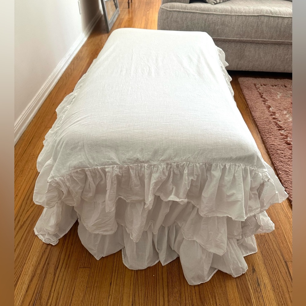 Pottery Barn Kids White Ruffled Crib Skirt - Picture 3 of 8